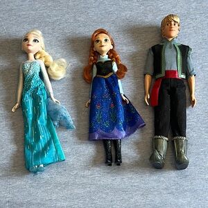 Frozen Character “Barbie Style” Doll Set - Blue, Brown, Black